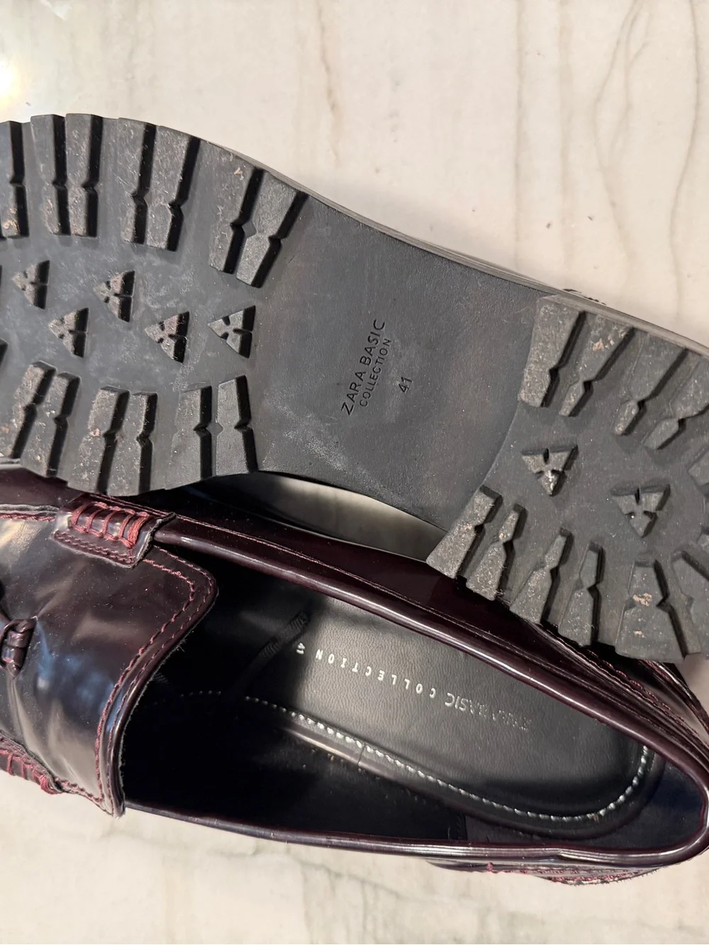 Zara polished burgundy